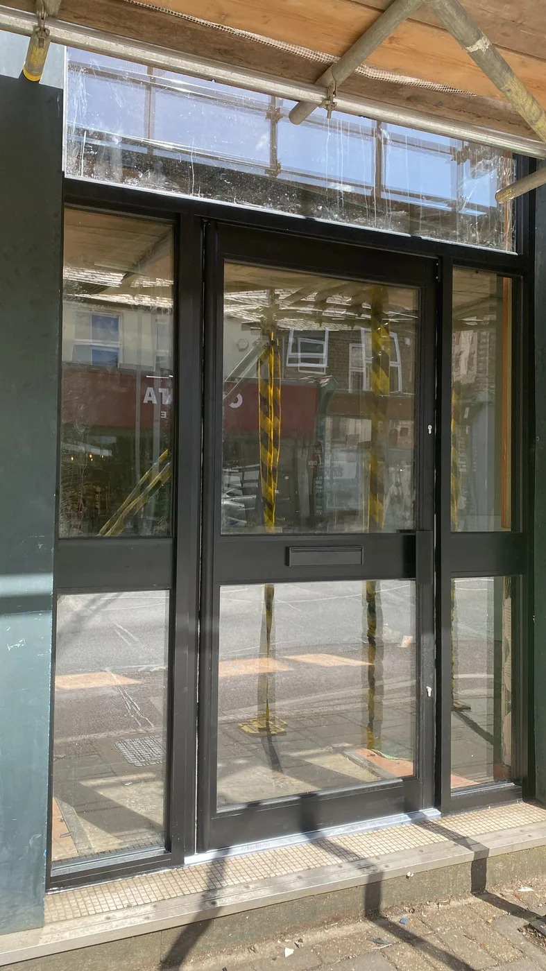 Completed commercial shopfront installation by Shutter & Shopfront